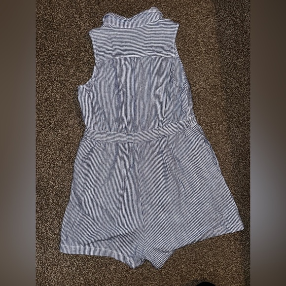 Anthropologie Blue Striped Jumpsuit - Picture 6 of 8